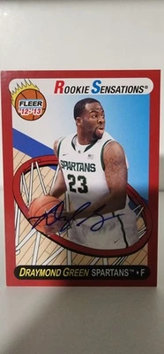 Draymond Green Auto RC 2012 Fleer Retro Rookie Sensations #63 Spartans to Warrio Foto 1 de 2