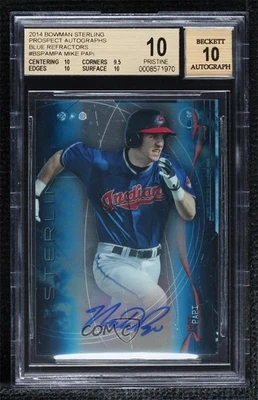 2014 Bowman Sterling Prospect Blue Refractor /25 Mike Papi BGS 10 PRISTINE Auto - Image 1 of 2
