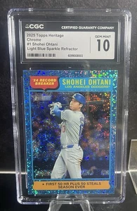 2025 Topps Heritage Chrome #1 Shohei Ohtani Light Blue Sparkle Refractor CGC 10 - Bild 1 von 2