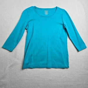 LL Bean Damen Top XS Supima Baumwolle 3/4 Arm Tee Türkis Blau - Bild 1 von 7
