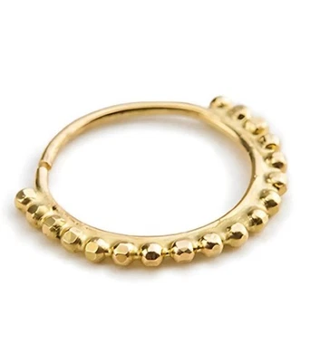 20 Gauge Hoop Nose Ring in 14K Yellow Gold 8mm in Diameter - Hypoallergenic - Image 1 of 2