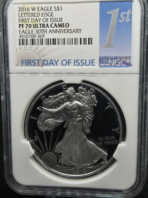 2016-W American Silver Eagle | NGC PF70 Ultra Cameo | First Day of Issue - Image 1 of 4