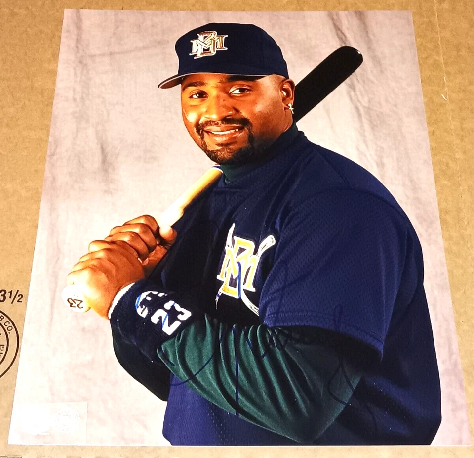 Greg Vaughn Milwaukee Brewers SIGNED AUTOGRAPHED PHOTO FILE 8x10 COA Baseball - Image 1 of 1