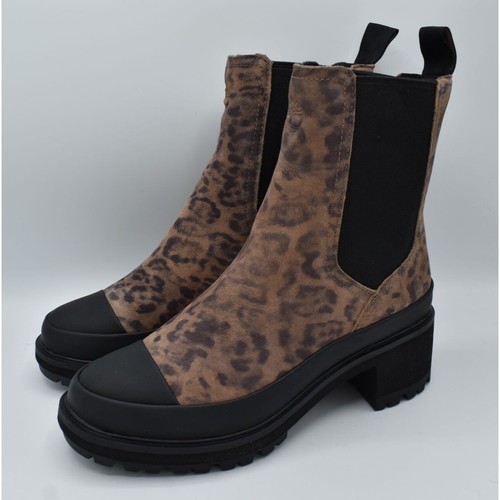 Stivali Chelsea Timberland da donna taglia 9 Kori Park 2.0 marrone nabuk stampa leopardata