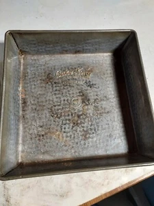 Bake King Square Cake Pan Hammered Texture Metal Vintage 8" X 8". #150 - Picture 1 of 4