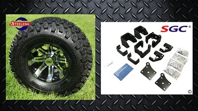 EZGO TXT ELEC GOLF CART 4" BLOCK LIFT KIT + 10" WHEELS and 22" ALL TERRAIN TIRES - Image 1 of 4