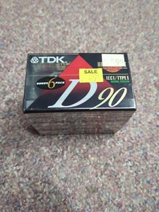 6 TDK D90 90 min High Output Audio Cassette Tapes - NEW SEALED - Picture 1 of 3
