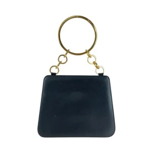 Salvatore Ferragamo Gancini Bolsos de Mano Bolsos de Fiesta Bolsos de Tocador Cuero Negro - Imagen 1 de 10