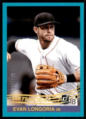 Donruss Teal Border Retro Evan Longoria 2018/199 San Francisco Giants #265 Foto 1 de 2
