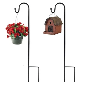 35 inch Shepherd Hook Gardern Plant Hanger Bird Feeder Pole Metal Hanger Hook US - Picture 1 of 13