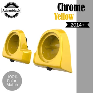 CHROME YELLOW For 2014+ Harley 6.5" Speaker Pods Rushmore Lower Vented Fairings - Imagen 1 de 5