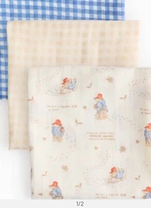 Paquete de 3 cuadrados de muselina de algodón a cuadros Paddington Bear talla única - Imagen 1 de 2