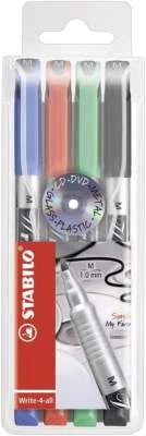 Permanent-Marker - STABILO Write-4-all - medium - 4er Pack - blau, rot, grün, - Bild 1 von 3
