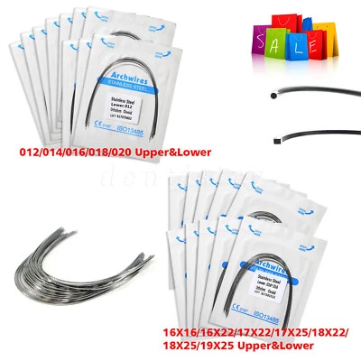 100 Alambre para Arco de Ortodoncia  Acero Inoxidable Redondo/Rectangular - Image 1 of 4