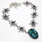 Abalone Shell Amethyst Ethnic New Arrival Necklace Jewelry 20" JW
