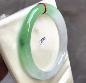 51MM Burma Natural Ice Green Jadeite Jade Bracelet Emerald Jade Bracelets - Picture 1 of 18