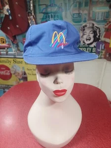 True Vintage 1990er LILA McDonalds Mitarbeiter Mütze 90s Neon Staff Snapback Mickey D's - Bild 1 von 9
