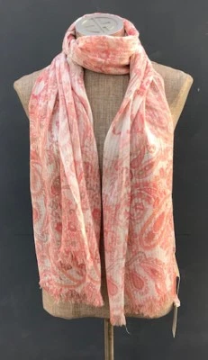 Simply Noelle BP Women's Sequin Pink/White Floral Print Scarf 20"X72" - Image 1 of 4
