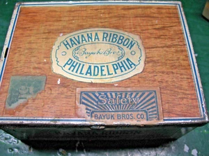 HAVANA RIBBON BAYUK BROS. CIGAR BOX  7'' X 5'' X 3''  LONDRES - Picture 1 of 11