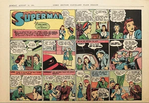 SUPERMAN Sunday Page #93 - Clark Kent & Lois Lane - Aug 10, 1941 - RARE - Picture 1 of 3