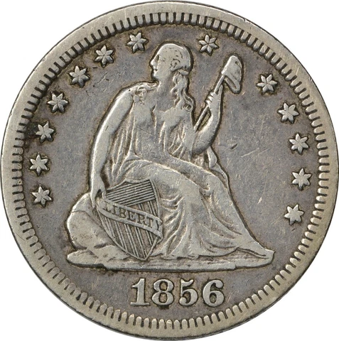 1856-O Liberty Seated Quarter Choice VF Uncertified #325 Cover