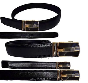 Cinturón para hombre. Cinturón de vestir de cuero Click Comfort. "Bloqueo automático con hebilla negra 50" - Imagen 1 de 13