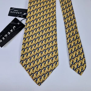 Jaeger Men's Silk Tie Yellow Novelty Chain Made in Italy NWT - Imagen 1 de 8