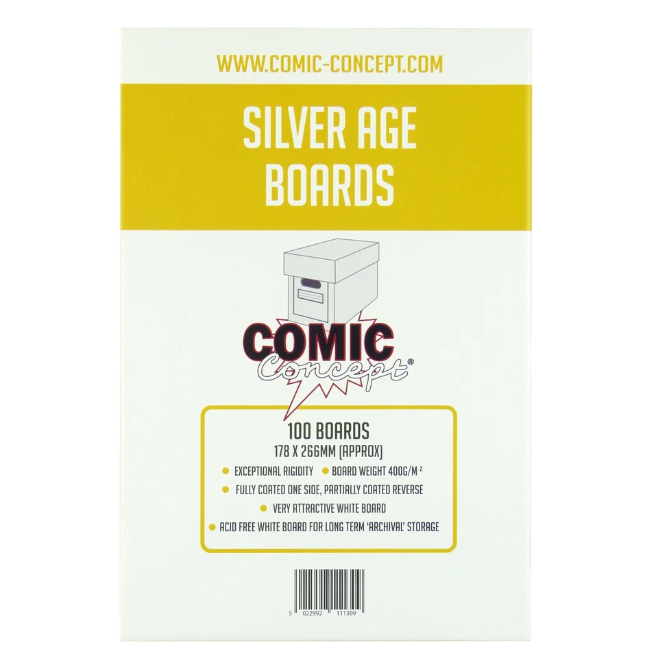 Comic Concept Acid Free Comic Backing Boards -- SILVER Size -- Great Value!!