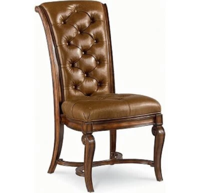 Juego de 6 sillas de comedor Thomasville Furniture Deschanel de cuero de grano superior acolchado Foto 1 de 4