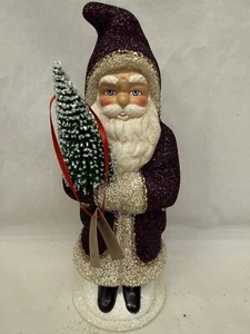 neuer Ino Schaller deutscher Weihnachtsmann mit dunkellila Mantel und Glitzer allover - Bild 1 von 6