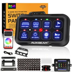 AUXBEAM AR-820 RGB 8 Gang Switch Panel w/bluetooth Control APP For Car Marine - Picture 1 of 12