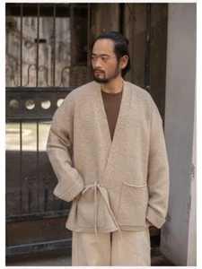 Japanischer Streetwear Kimono Stil L/S Knopfleiste Cardigan Pullover mit Taschen für Herren - Bild 1 von 25
