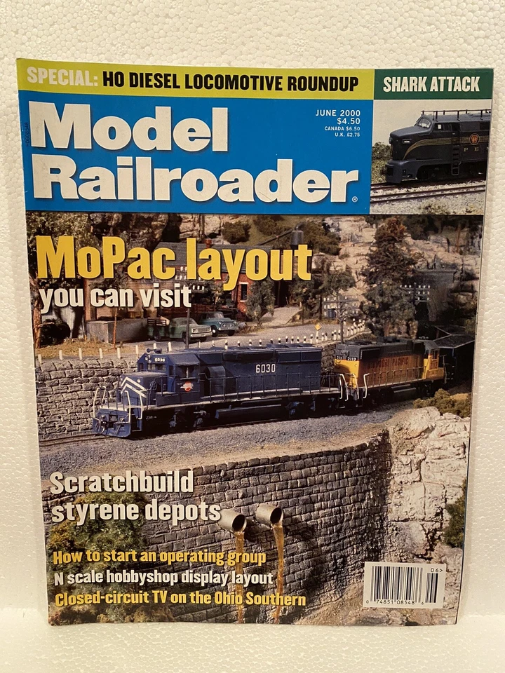Model Railroader June 00 Styrene Depot Pennsy Shark Baldwin HO Diesel HOn3 Ohio - Image 1 of 1