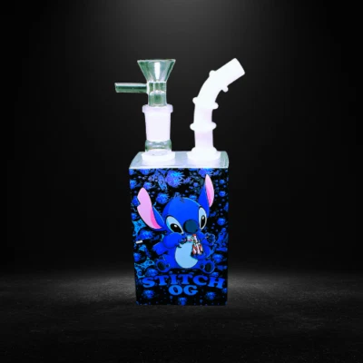 Juice Box Pipe 7" Water Pipe Bong Glass Water Pipe by GET LOST (STICH OG) - image 1 of 4