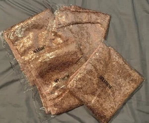 NEW Rose Gold Table Runner Set of 4-12" x 72" Rose Gold Vine Sequin Table Fabric - Picture 1 of 6