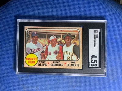 1968 Topps #480 Manager’s Dream SGC 4.5 HOF Roberto Clemente Tony Oliva Cardenas - Image 1 of 3