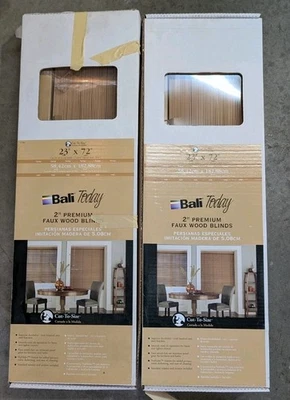 Nuevo (2) Cajas Persianas Bali 2" Premium Imitación Madera Persianas 23" x 72" Foto 1 de 4