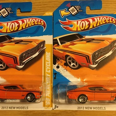 HOT WHEELS 2012 NEW MODEL 69 MERCURY CYCLONE ON HTF 2012 CARD Lot Of 2 - Image 1 of 4