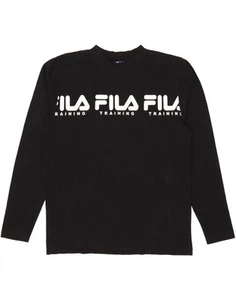 FILA Mens Graphic Top Long Sleeve XL Black Cotton CH01 - Picture 1 of 3