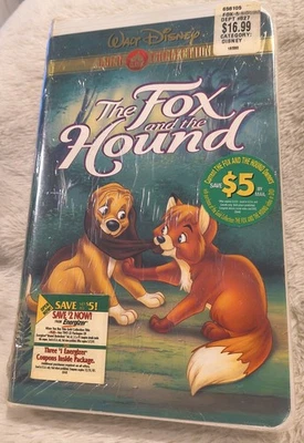 SEALED Vtg/2000 DISNEY The Fox and the Hound-The Gold Collection CLAMSHELL VHS - Image 1 of 4