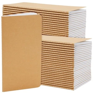 48 Pack Kraft Paper Notebooks Bulk, H5 Lined Journals for Travelers (80 Pages) - Picture 1 of 9