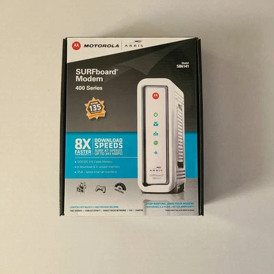 Motorola Arris Surfboard Modem SB6141 White DOCSIS 3.0 400 Series 581902-022-00 - Image 1 of 4