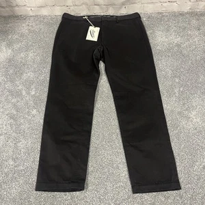 Pence Mens Straight Leg Pants Black Chino Italy Size 36x29 - Picture 1 of 13
