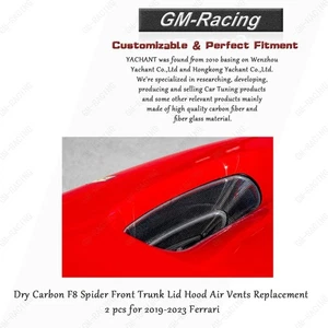 DCF F8 Spider Front Trunk Lid Hood Air Vents Replacement 2 pcs for 19-23 Ferrari - Picture 1 of 5