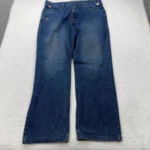 Jeans de mezclilla desgastados COOGI para hombre W40 L35 azul informal ropa de calle sin botones - Imagen 1 de 11