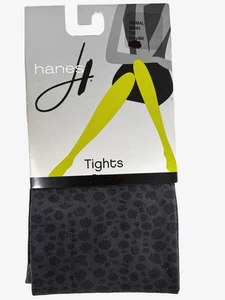 Hanes Animal Print Gray / Black Tights Womens TALL 145-190 lbs Classic Hosiery - Picture 1 of 6