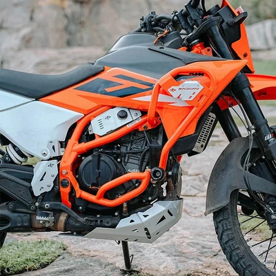 Defender Crash Guard Orange Fits For 2025 KTM 390 ENDURO R - Image 1 of 4