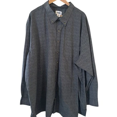 HB Harbor Bay Men Button Shirt Size 4XLT Long Sleeve Abstract Office Prep City - Image 1 of 4