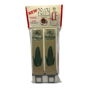 Vintage Perry Suspenders  Pioneer Brand Products Logo NIP - Picture 1 of 7