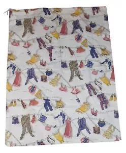 Nick & Nora Laundry Bag 100% Cotton Vintage Cloth Washable Bag 33x24 - Picture 1 of 4